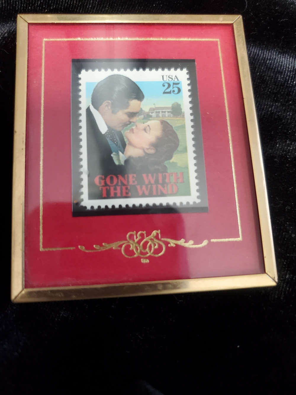 Framed 'Gone With The Wind' Commemorative Stamp Wall Art - Red